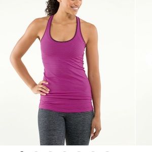 Lululemon Cool Racerback NWT Hyper Stripe Raspberry Glo Light / Plum